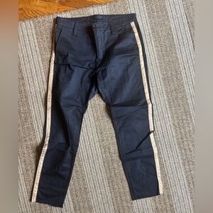 John Varvatos Black Chinos with Tan Trim